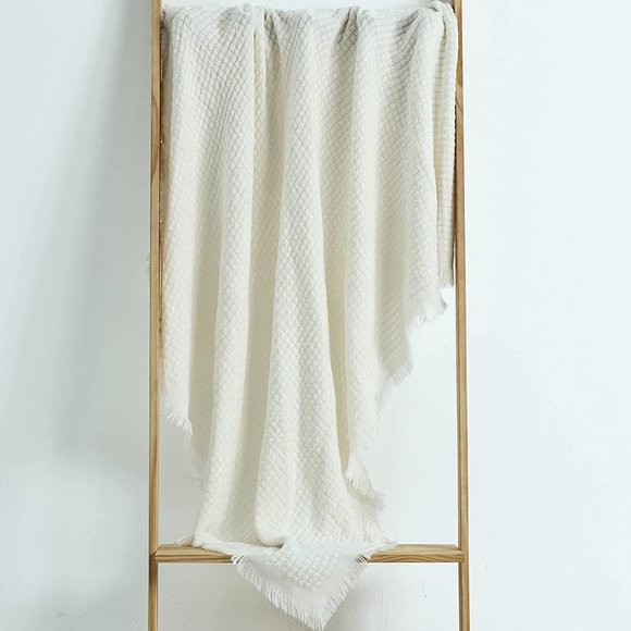 Other - Pink Farmhouse Throw Knitted Throw Waffle Throw White